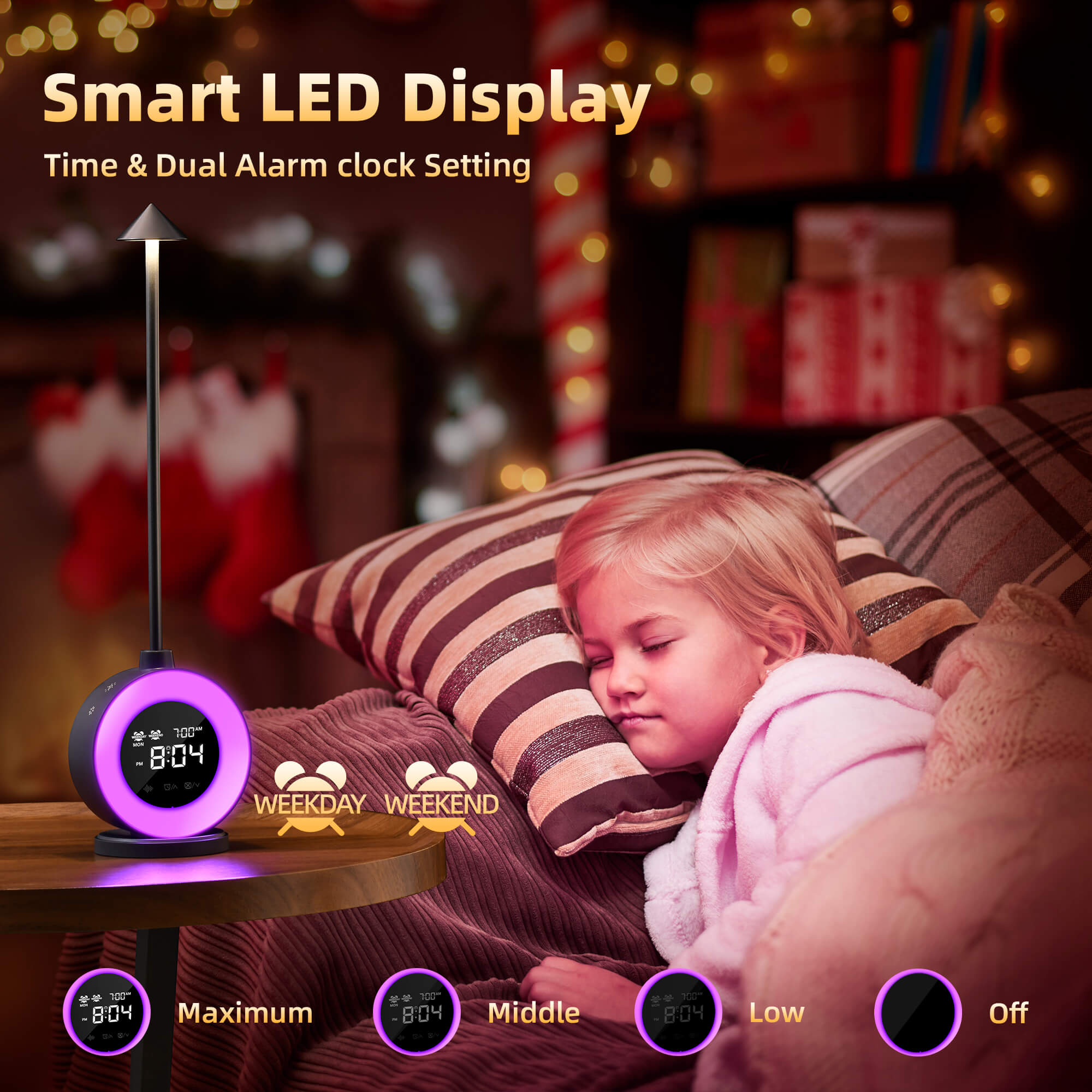 Capon LED Table Lamp with Digital Clock, Dimmable Night Light Touch Desk Lamp with White Noise, 2 Alarms, Wake-up Light, RGB Ambient Light, Aluminum Bedside Lamp for Girls Boys Teens Christmas Gifts Capon LED Table Lamp with Digital Clock, Dimmable Night Light Touch Desk Lamp with White Noise, 2 Alarms, Wake-up Light, RGB Ambient Light, Aluminum Bedside Lamp for Girls Boys Teens Christmas Gifts